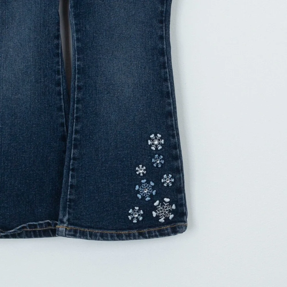 Gymboree Winter Snowflake Embroidered Bootcut Jeans Size‎ 4